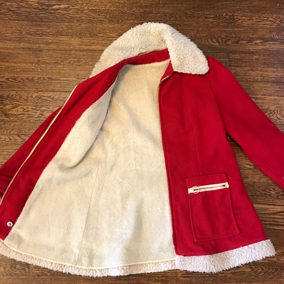 Vintage red wool Sherpa coat - Picture 2 of 7